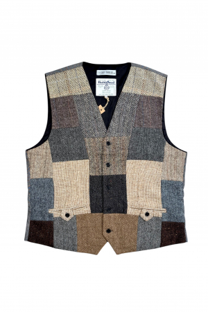 Upcycled Harris Tweed Patchwork Waistcoat (HTMWP2XL4)
