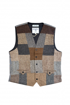 Upcycled Harris Tweed Patchwork Waistcoat (HTMWP2XL5)