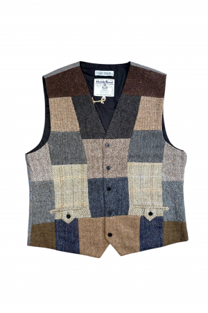 Upcycled Harris Tweed Patchwork Waistcoat (HTMWP2XL6)