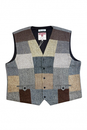 Upcycled Harris Tweed Patchwork Waistcoat (HTMWP7XL2)