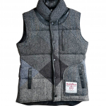 Upcycled Harris Tweed Ladies Padded Gilet with Leather Trim (HTWGLTL4)